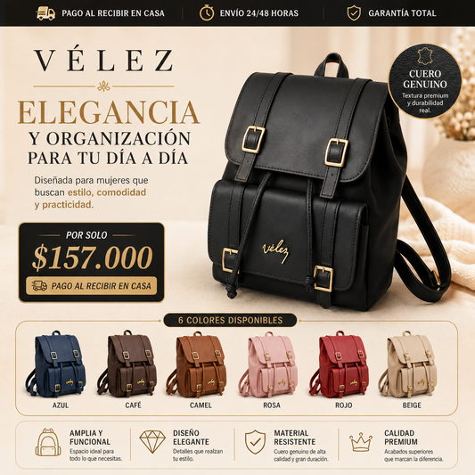 Morral Vélez Cuero Legítimo – Oferta Especial 80% OFF 🎁